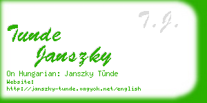 tunde janszky business card